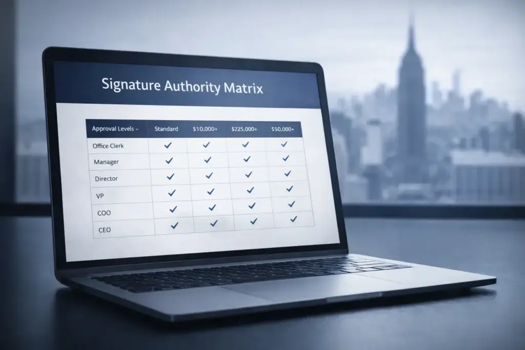 signature authority policy New York