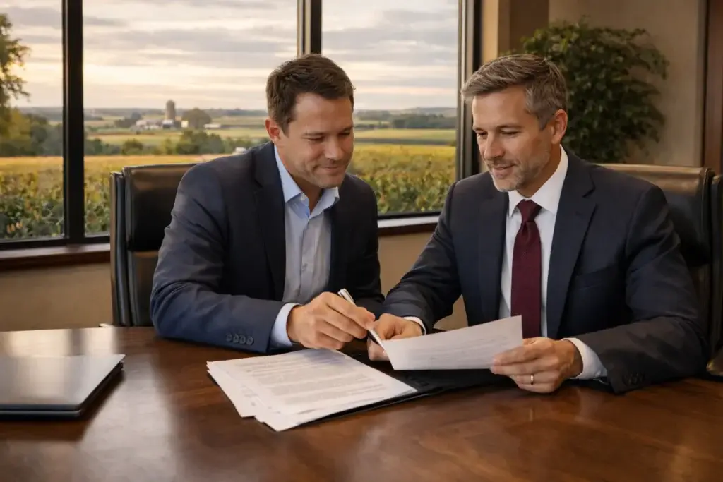 Attorney reviewing an artist management agreement before signing