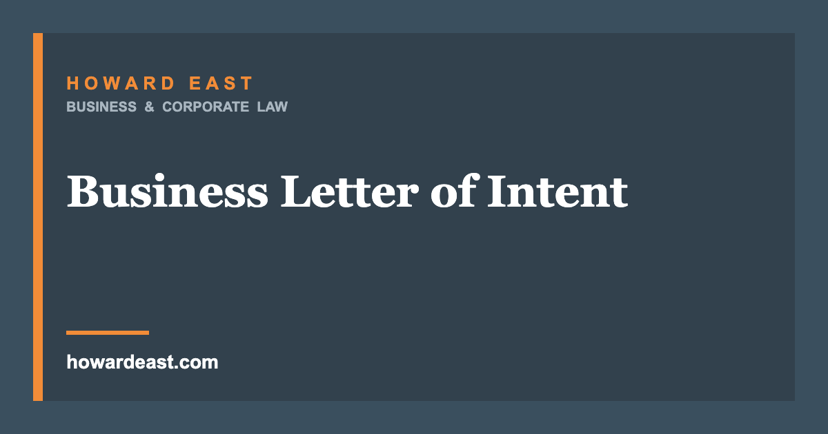 business letter of intent