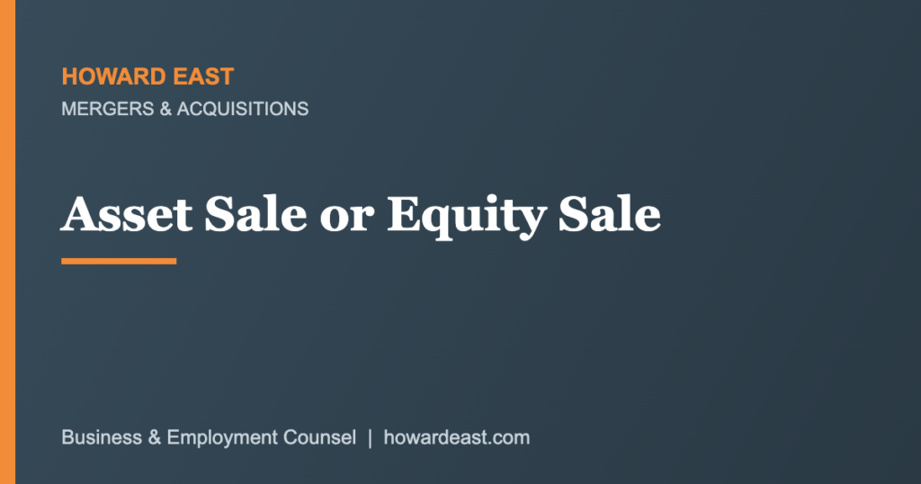 asset sale or equity sale