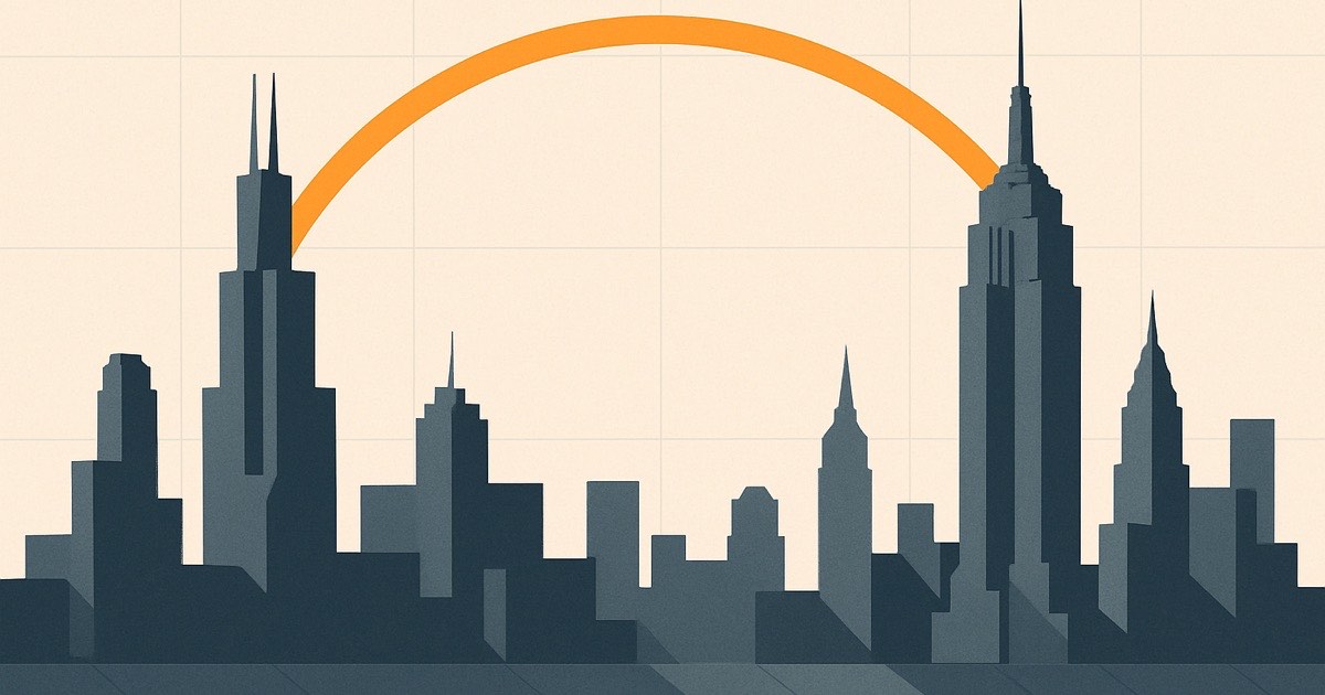Howard East attorneys — Chicago and New York skylines connected