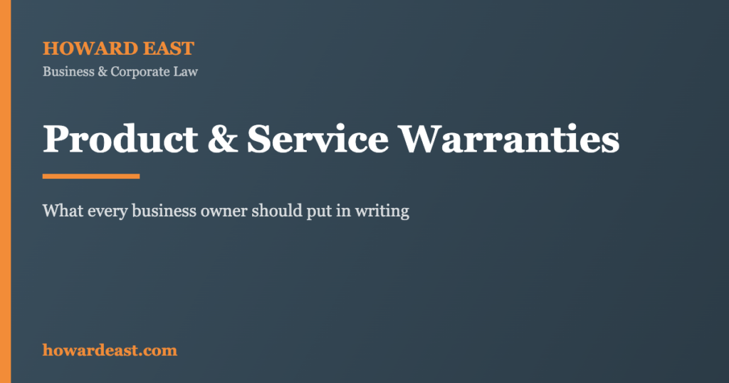 product and service warranties