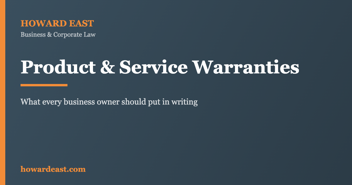 product and service warranties